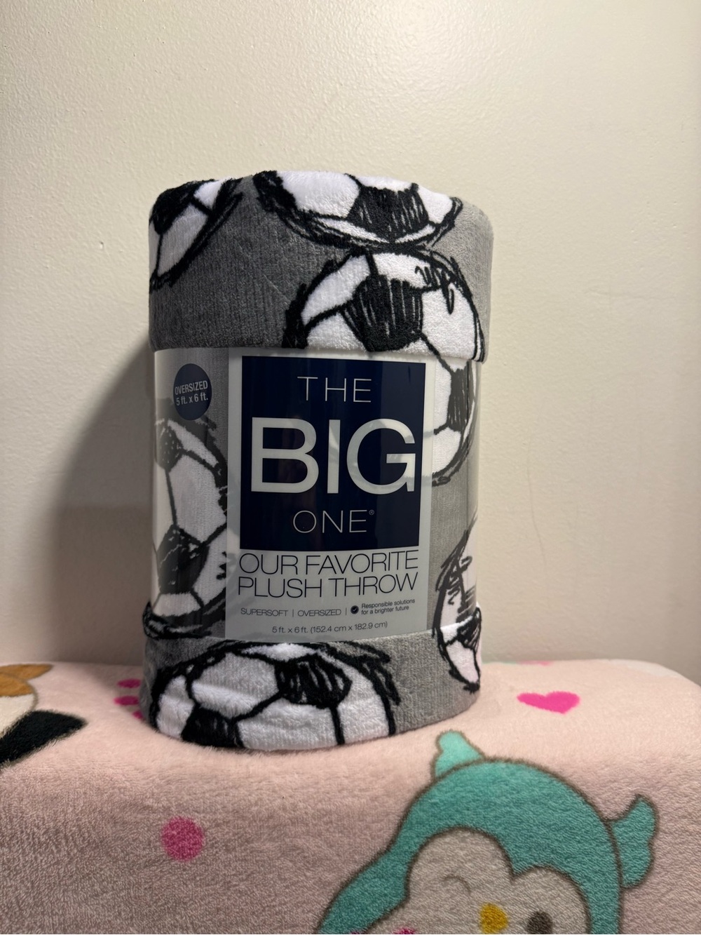 New The Big One Soccer Ball Throw Blanket